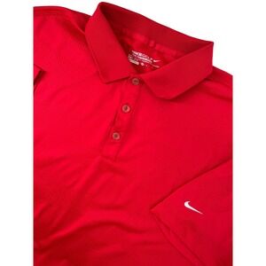 Nike Golf Tour Performance Red Dri-FIT Striped Polo Shirt Mens XL RN56323